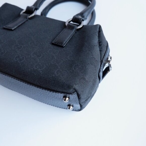 Authentic Preowned Gucci Black GG Canvas Mini Boston Bag - Picture 8 of 16